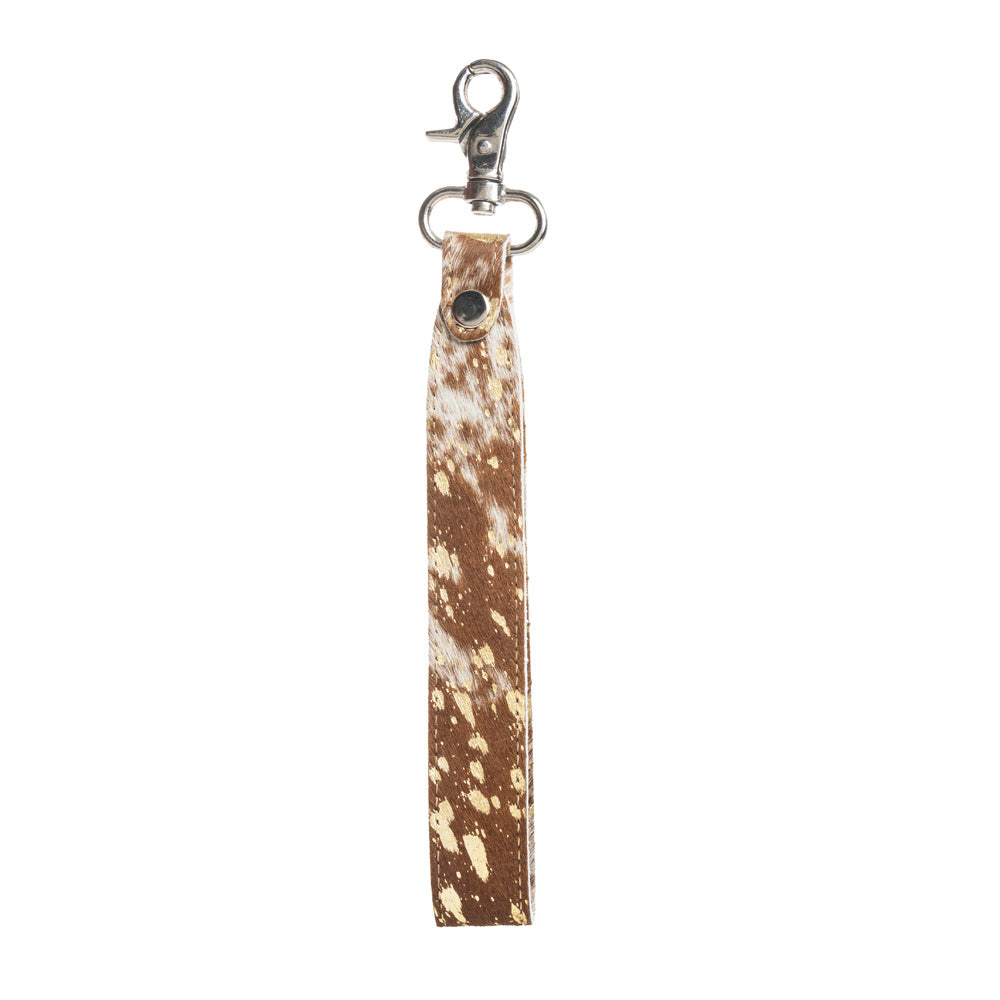 Bullrun Hill Key Fob in Brown & White