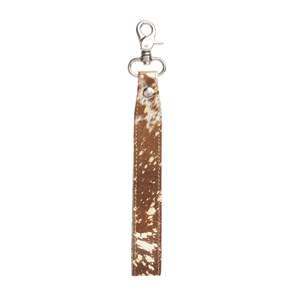 Bullrun Hill Key Fob in Brown & White