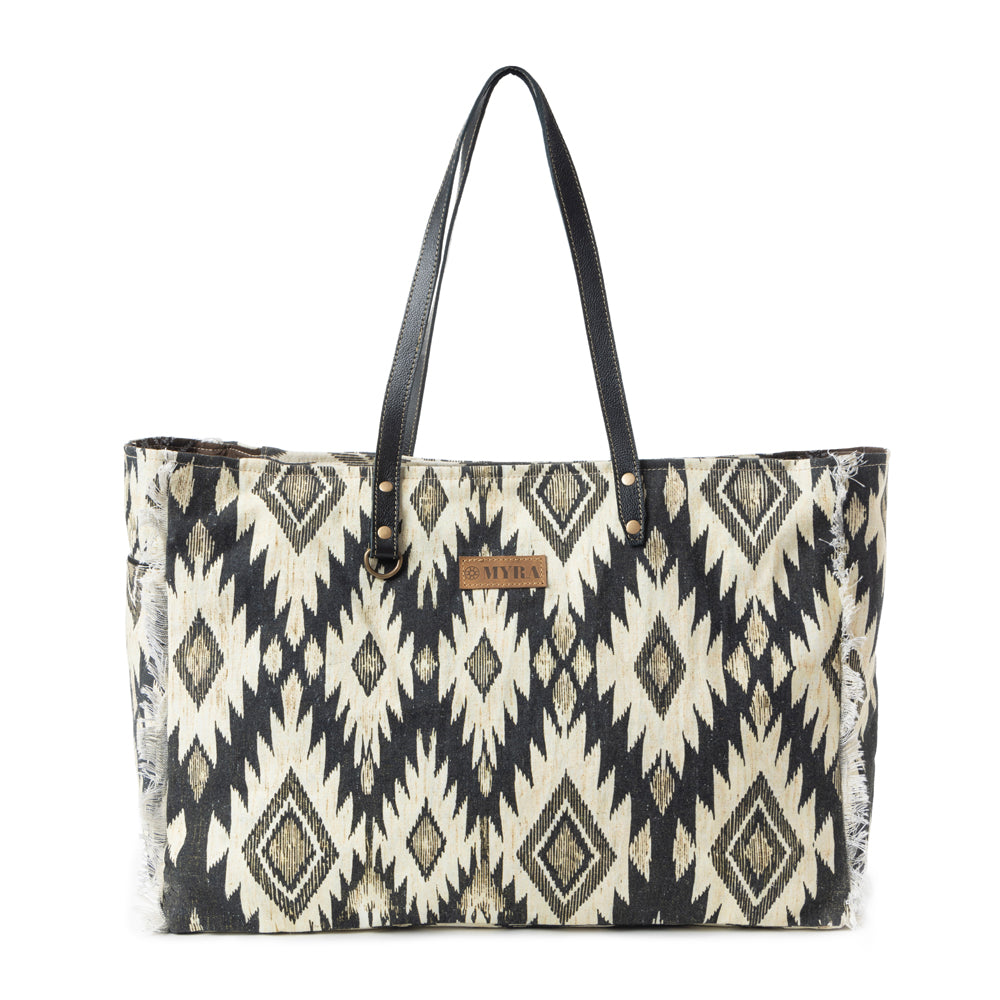Tribal Spirit Adventure Weekender Bag In Black & White