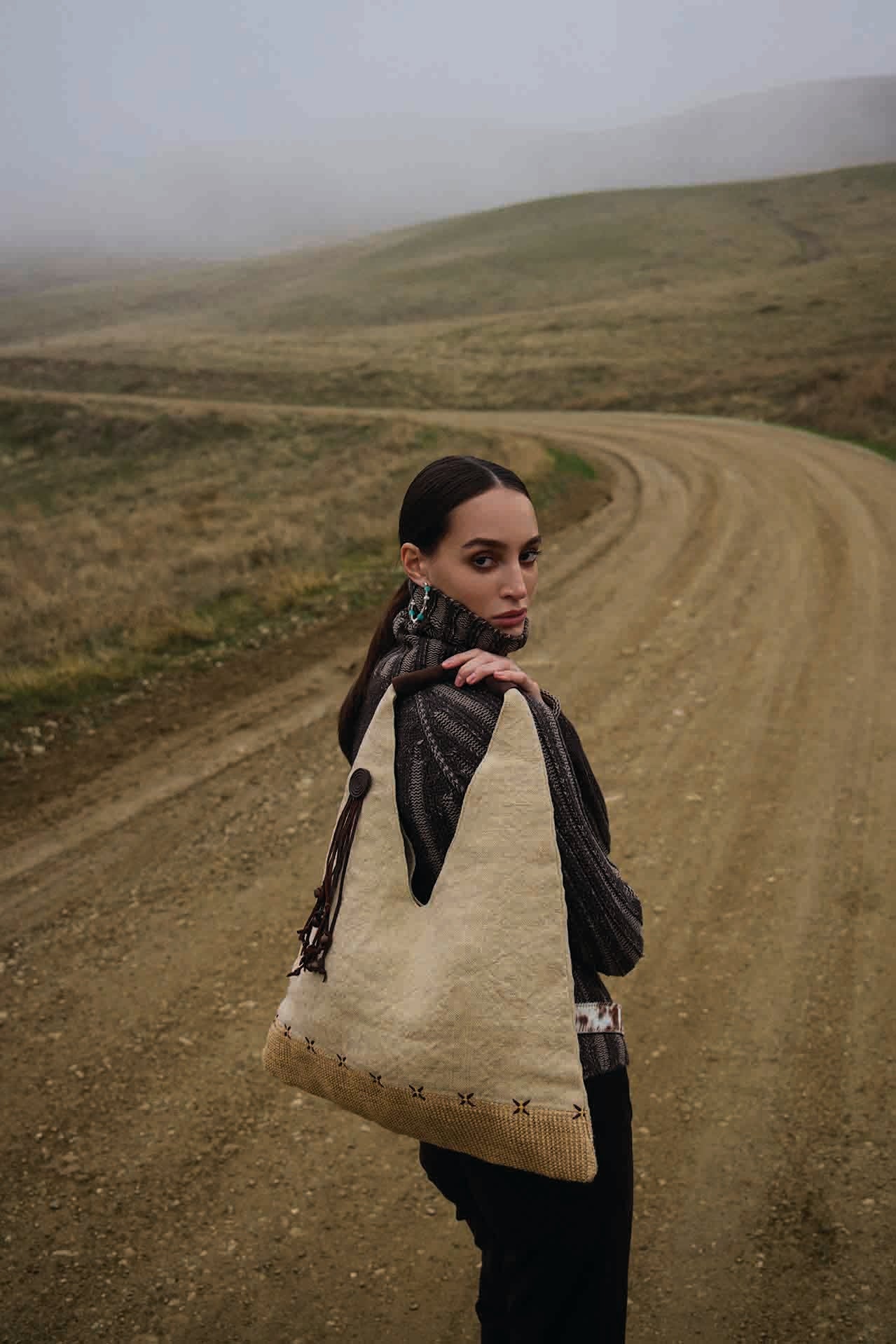 Myra Sandmoor Soft Shoulder Bag in Sandy Espresso