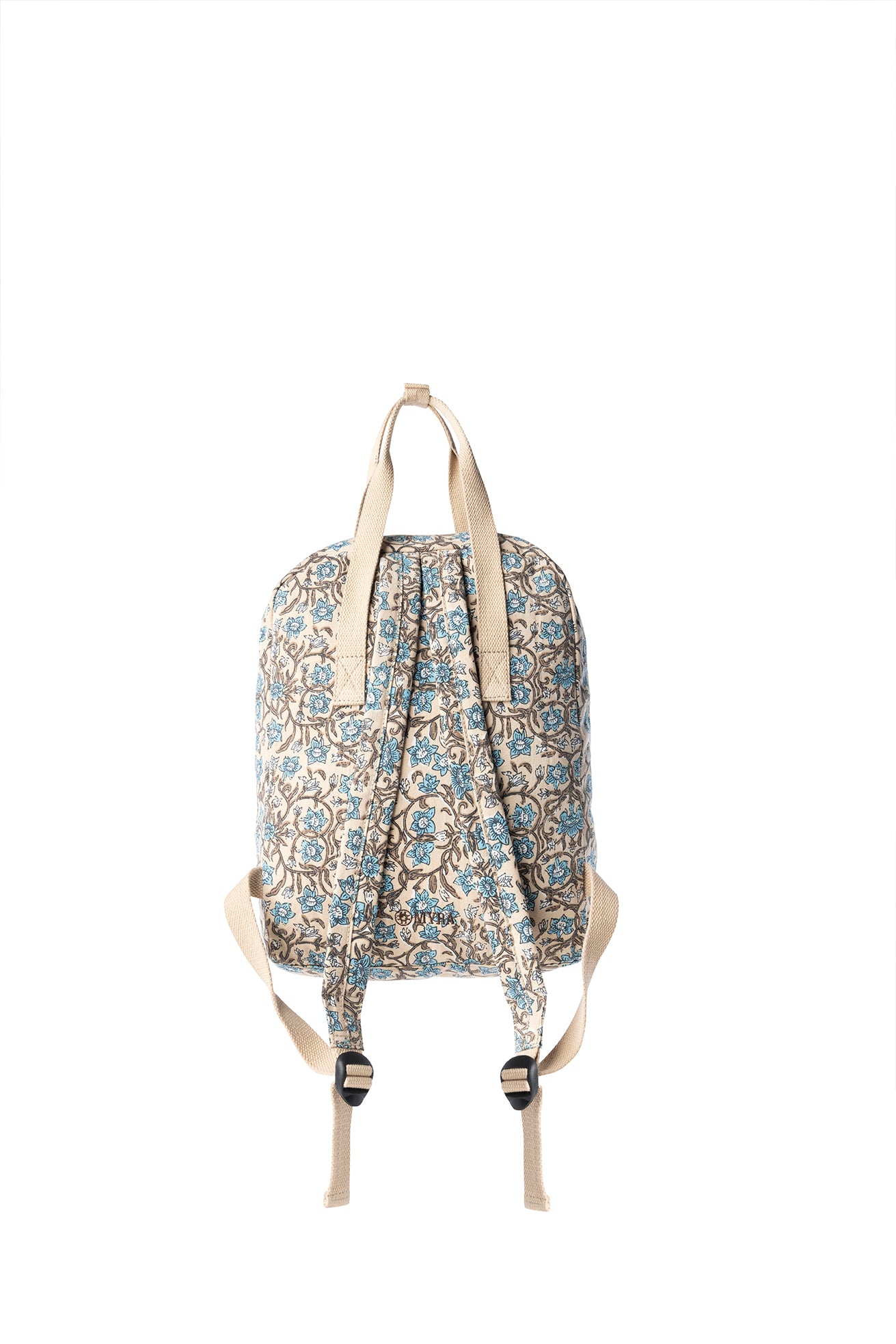 Myra Pine Meadow Cotton & Leather Crossbody Bag in Natural & Blue Floral