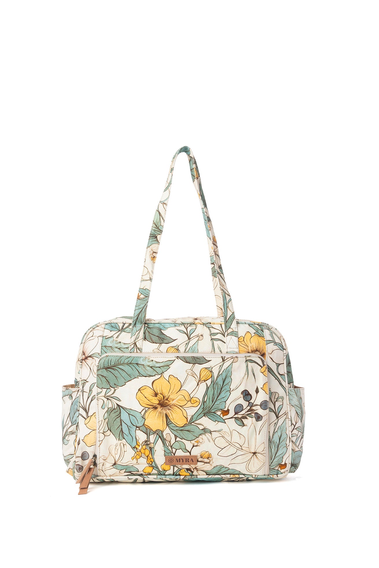 Myra Sunnyfield Cotton Diaper Bag in Ochre Fern