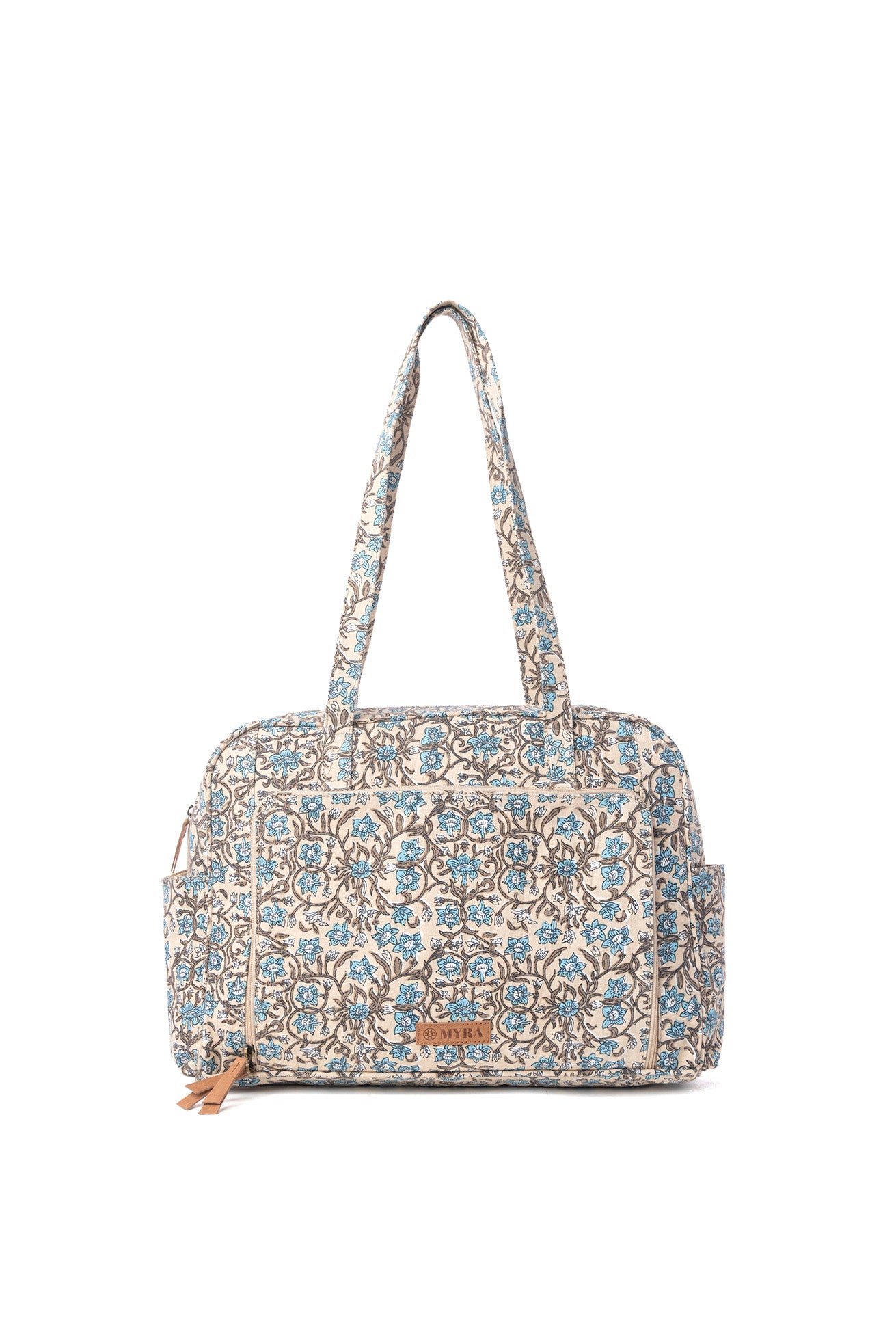 Myra Sunnyfield Cotton Diaper Bag in Dusty Teal