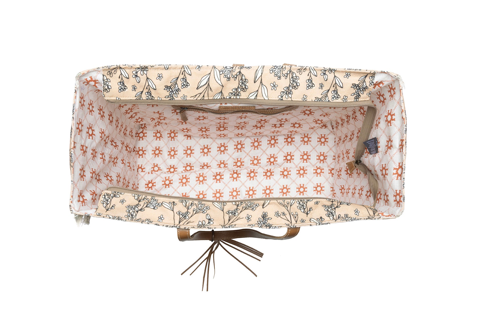 Myra Brookside Cotton & Leather Weekender Bag in Warm Tan