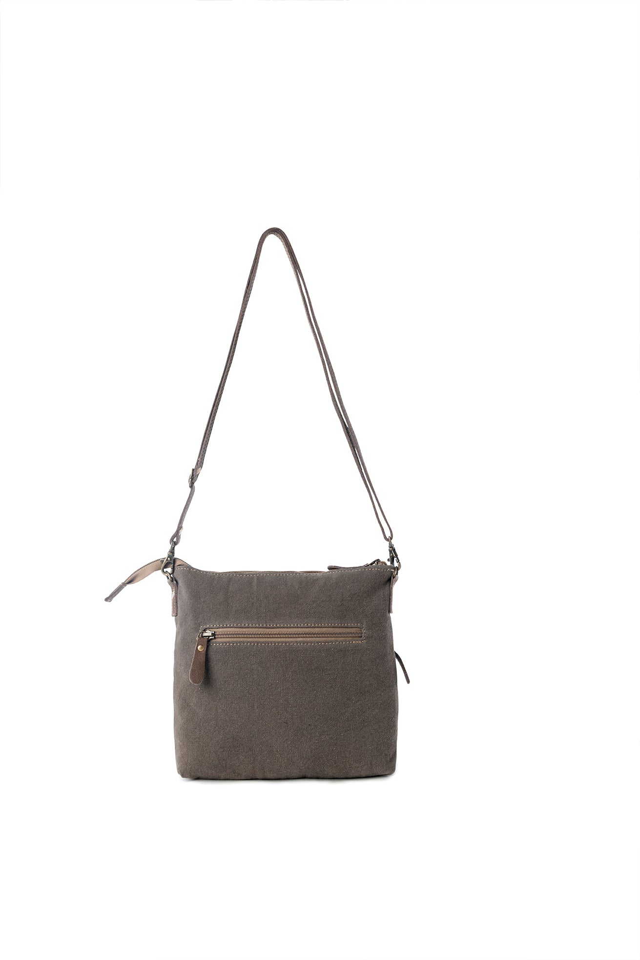Myra Wildprint Trail Vintage Crossbody Bag for Women in olive with tile detail