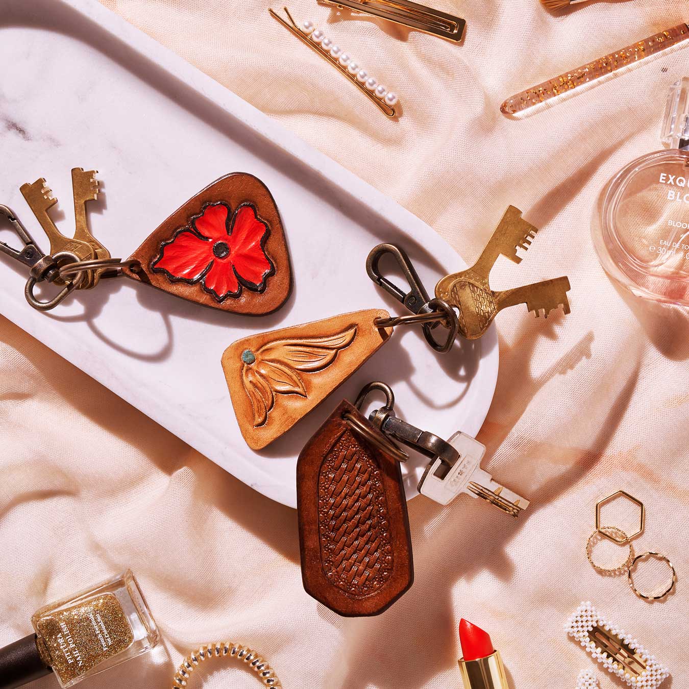 Engraved Fleur 
KEYCHAIN