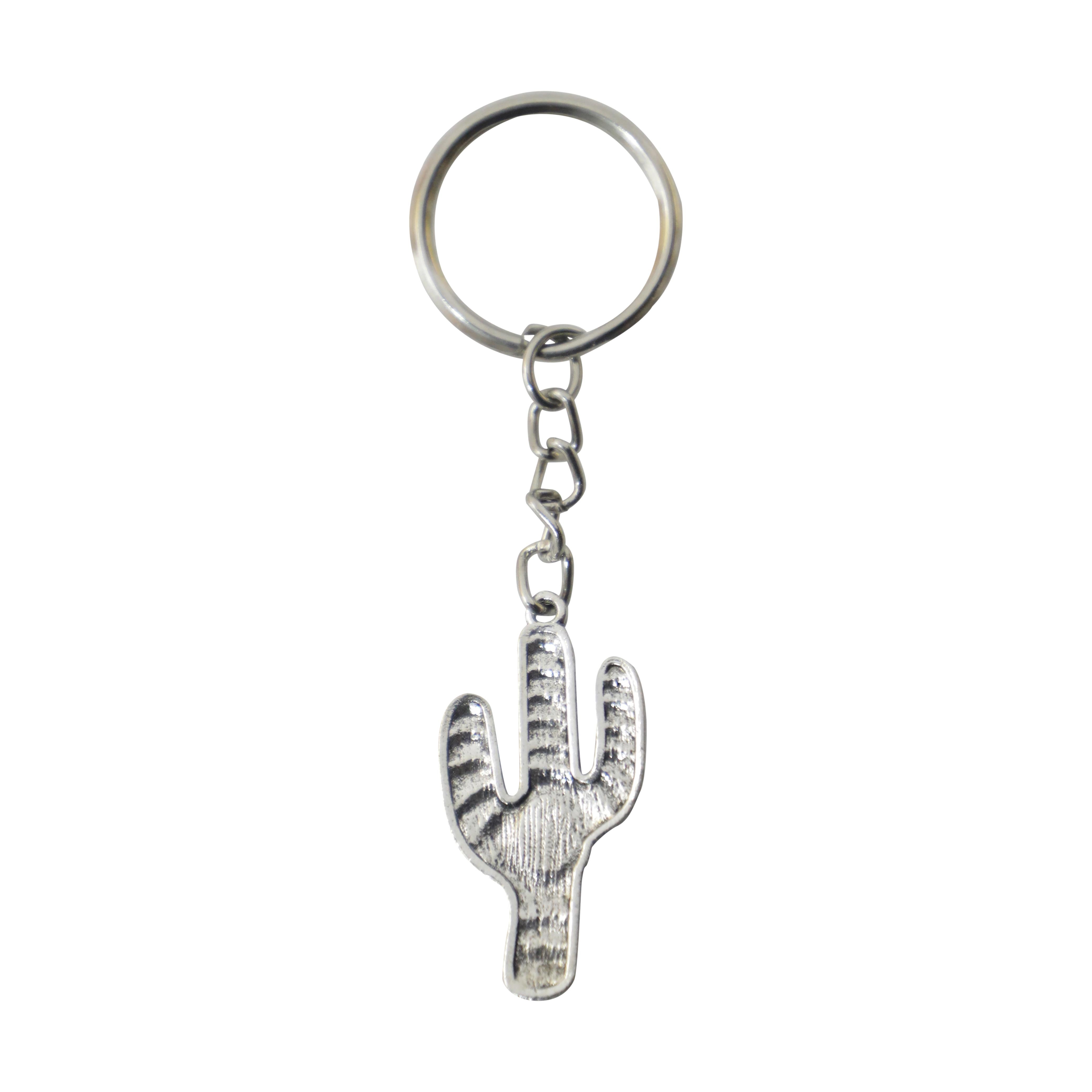 Silver Succulent Key Fob