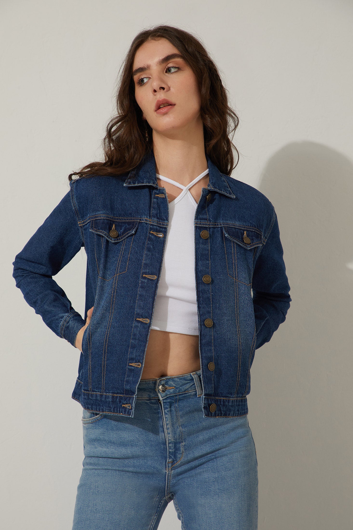 Cassie Acid Wash Tone Denim Jacket