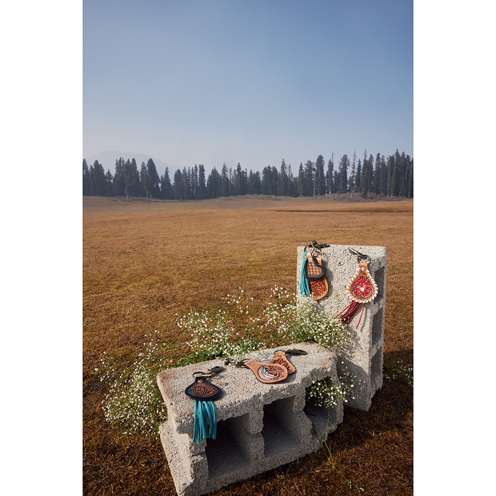 Chaloo Hand-Tooled Leather Keyfob