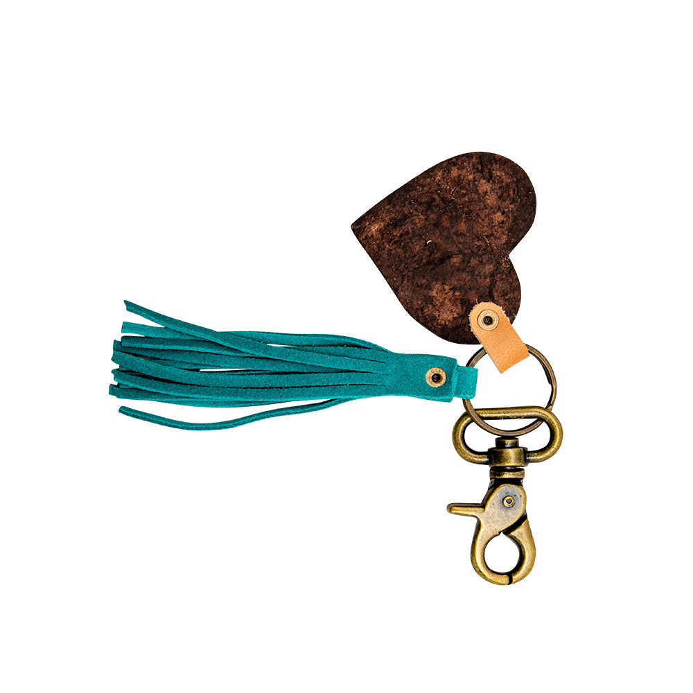 Tungsten Hand-Tooled Leather Keyfob