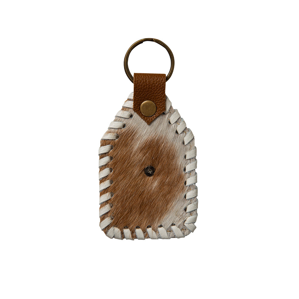 Shining Rock Stitched Hairon Hide Key Fob