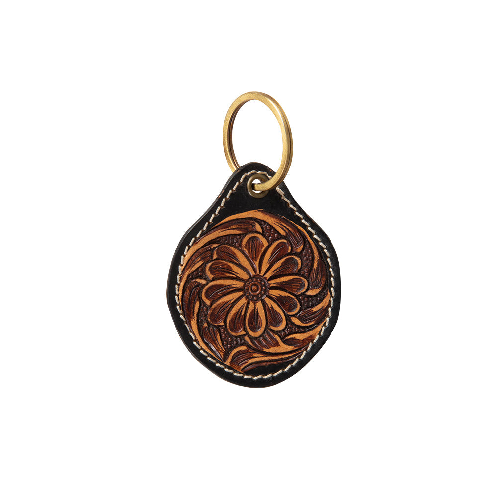 Classic Country Medallion Hand-Tooled Key Fob