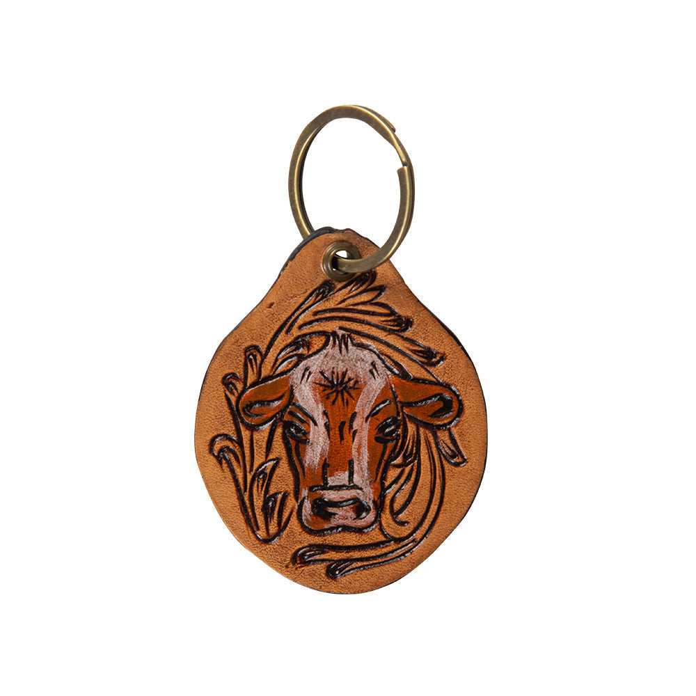 Steer Trail Hand-Tooled Key Fob