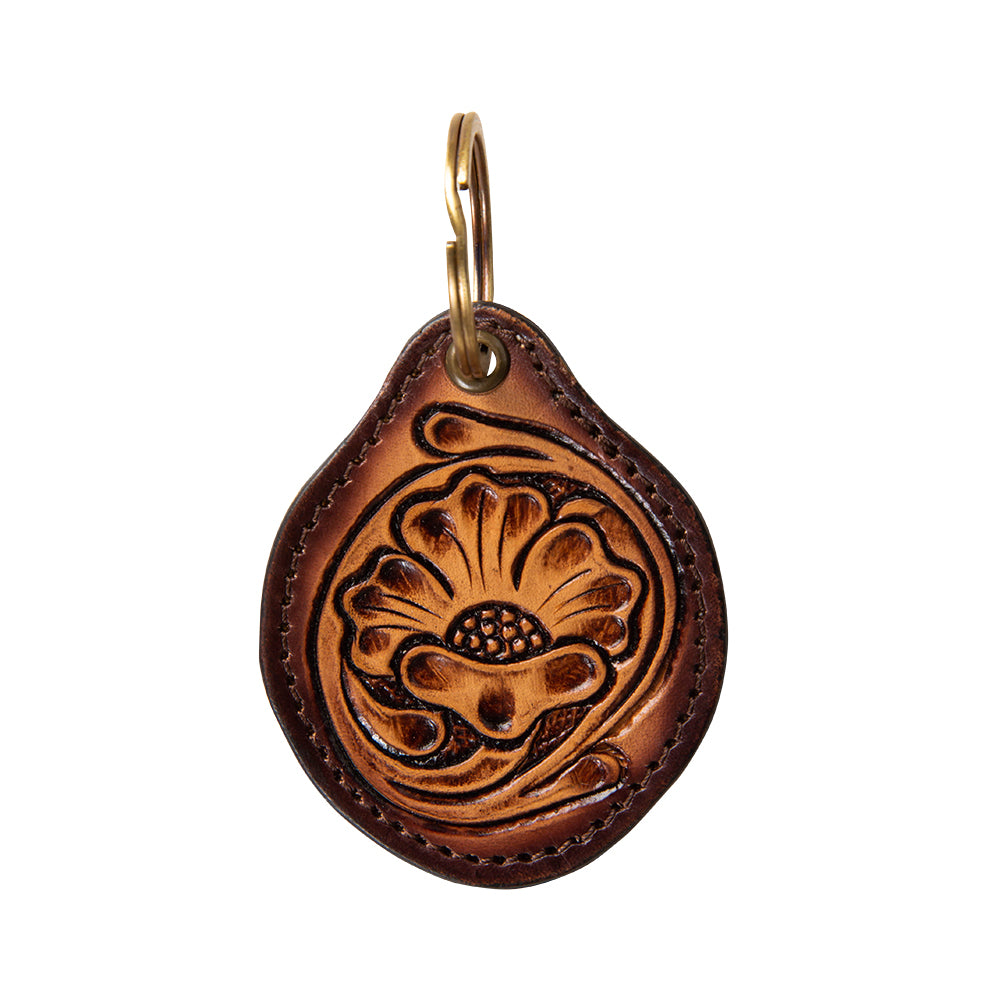 Country Moonrise Hand-Tooled Key Fob