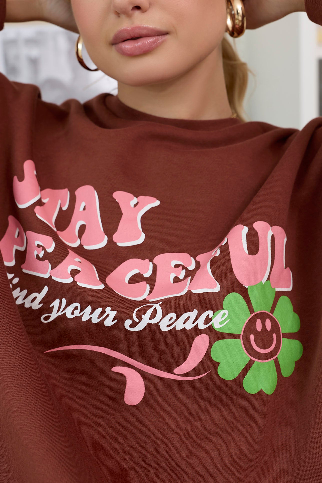 Stay Peaceful Oversized Sweatshirt