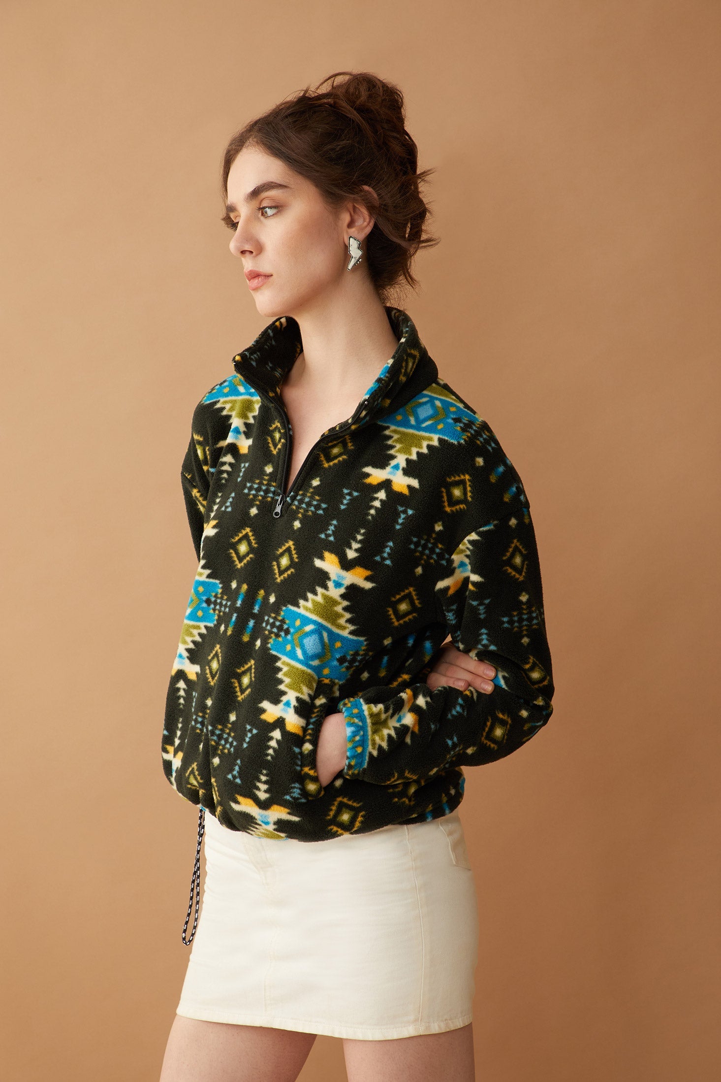 Maren High Collar Jacket in Mesa Tribal