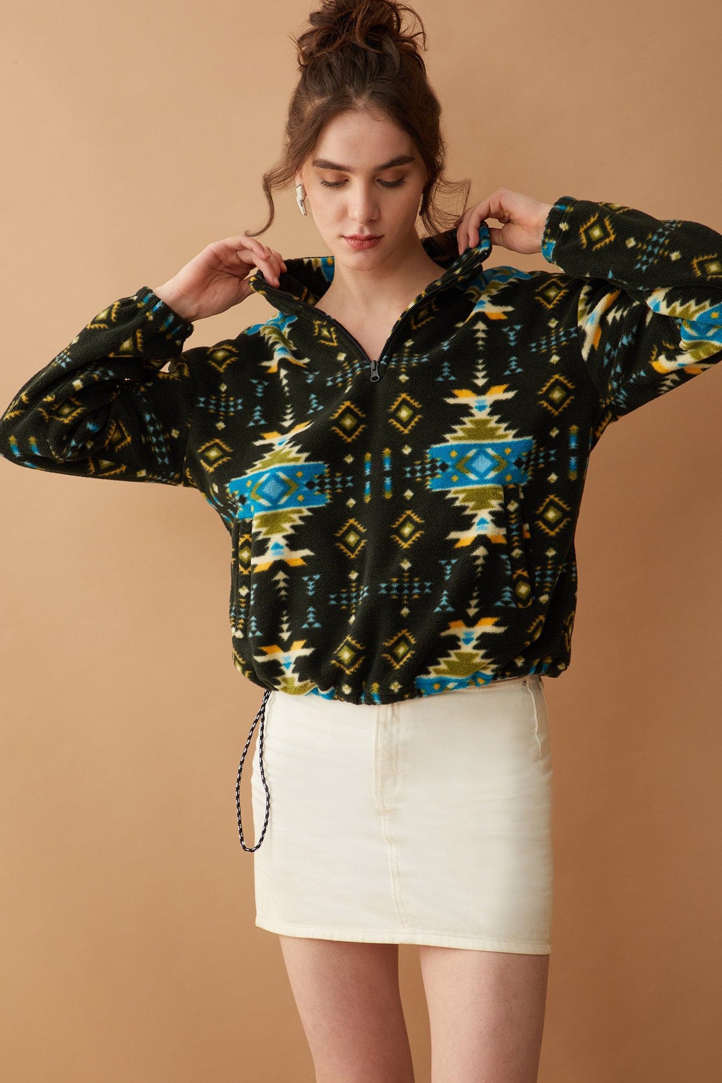 Maren High Collar Jacket in Mesa Tribal