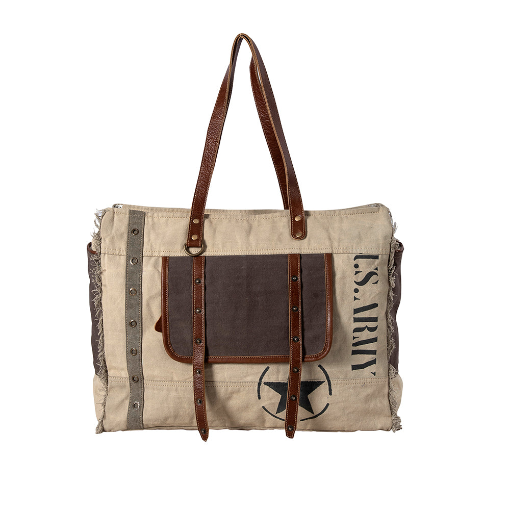 Army Motif Weekender Bag