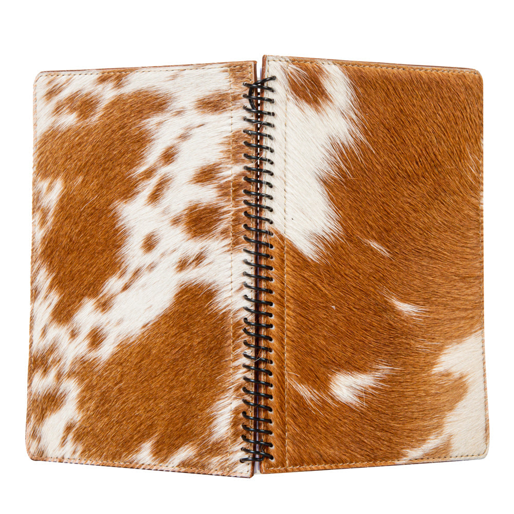 Mind Streamer Hair-On Hide Diary In Brown & White