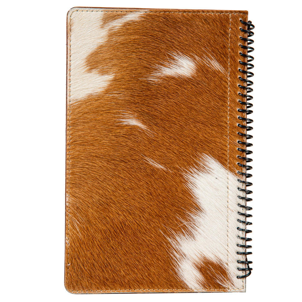Mind Streamer Hair-On Hide Diary In Brown & White
