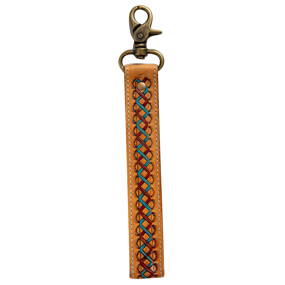 Southwest Braid Hand-Tooled Strap Key Fob