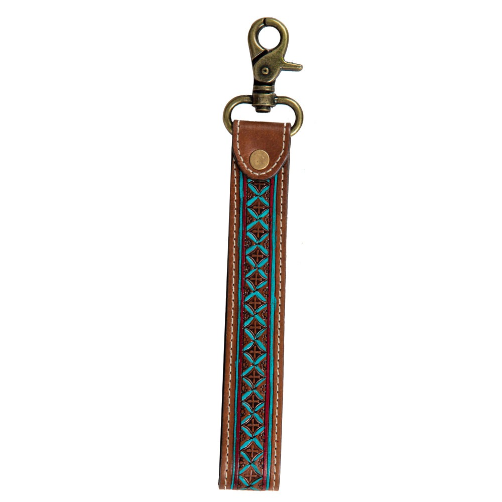 Santa Fe Vista Hand-Tooled Strap Key Fob