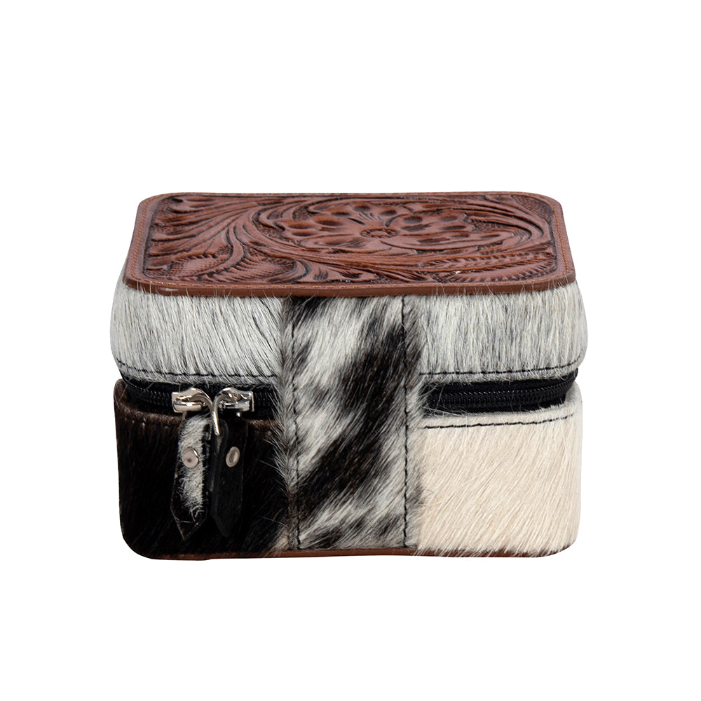 Tilly Bluff Square Hair-on Hide Jewelry Box