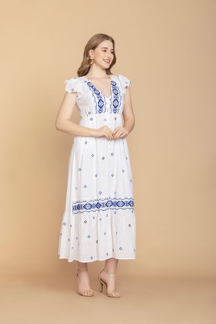 Lillith Cotton Embroidered Dress