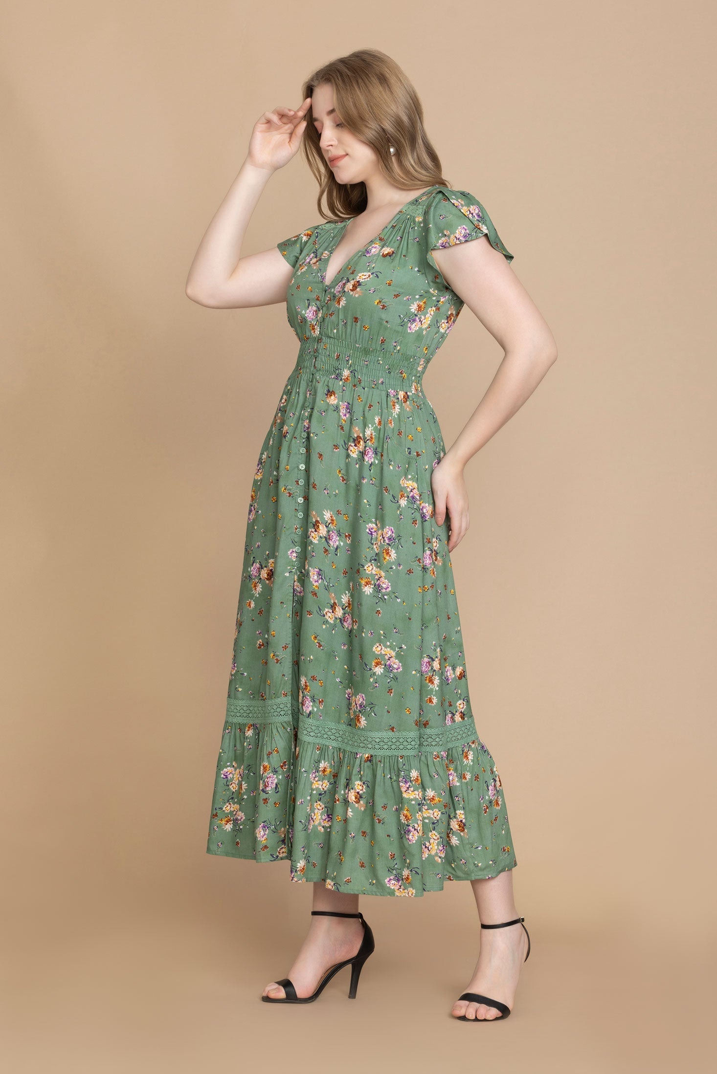 Carletina Floral Smocking Dress