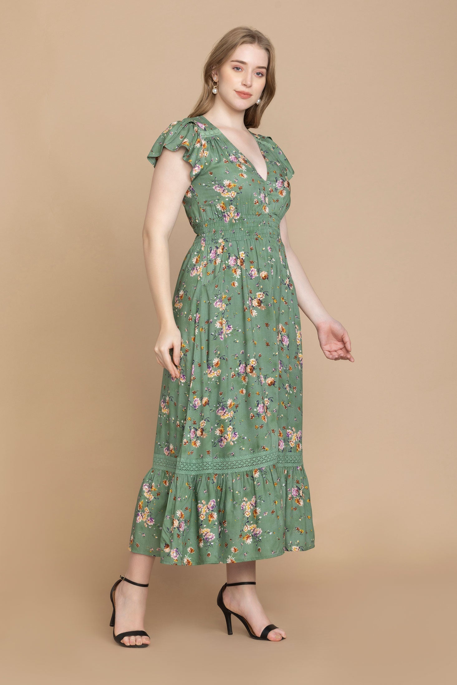 Carletina Floral Smocking Dress
