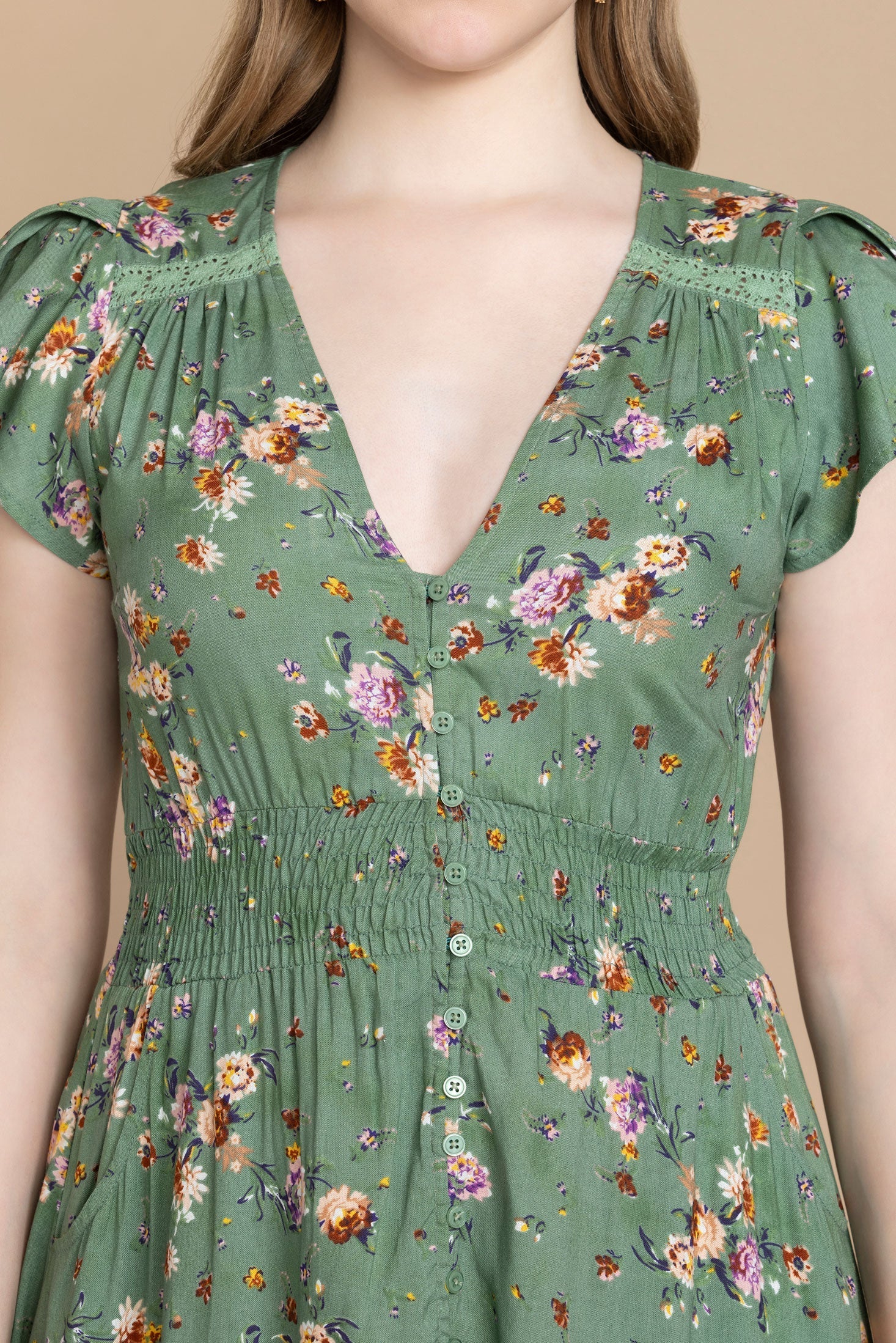 Carletina Floral Smocking Dress