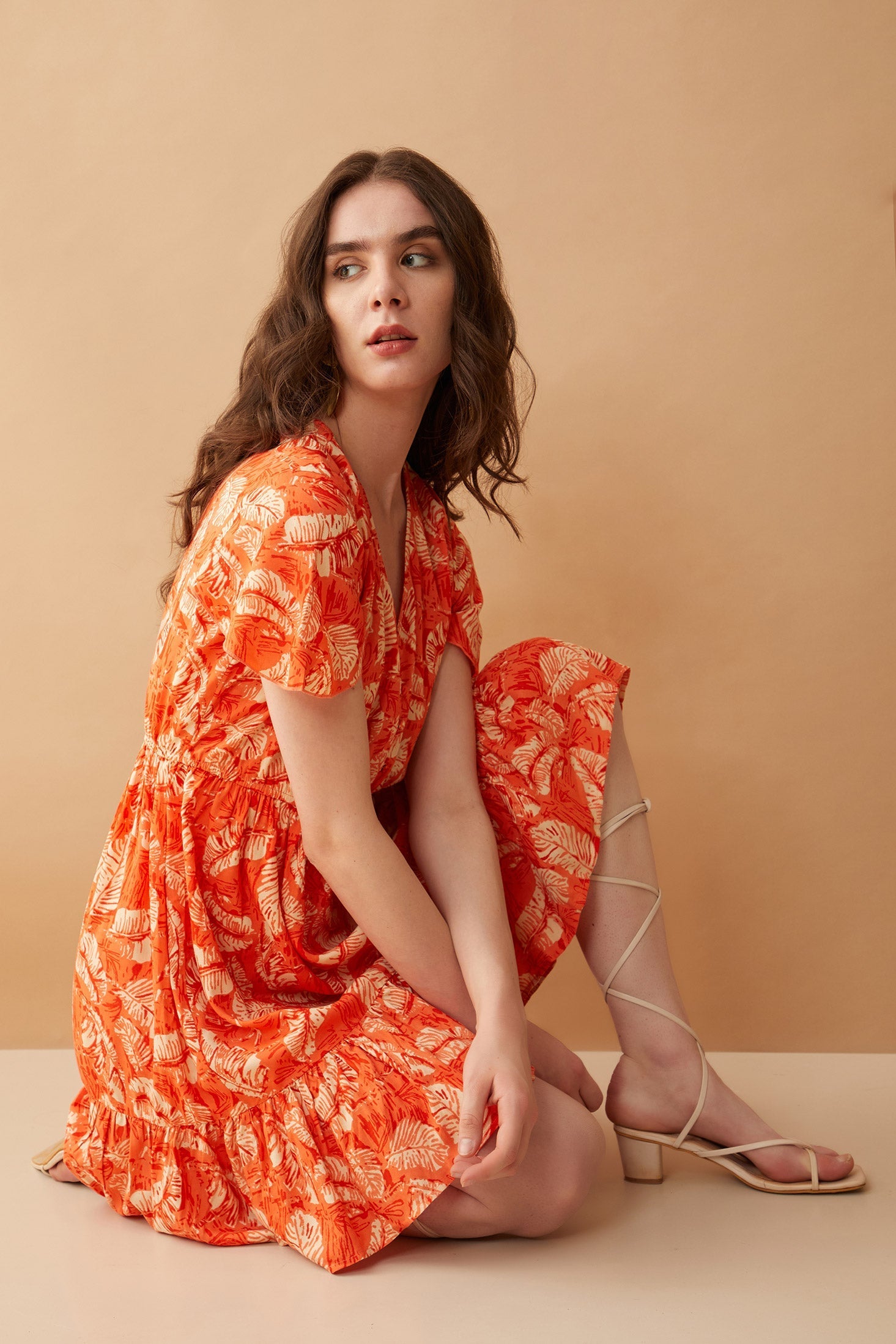 Glorious Tangerine Button Dress