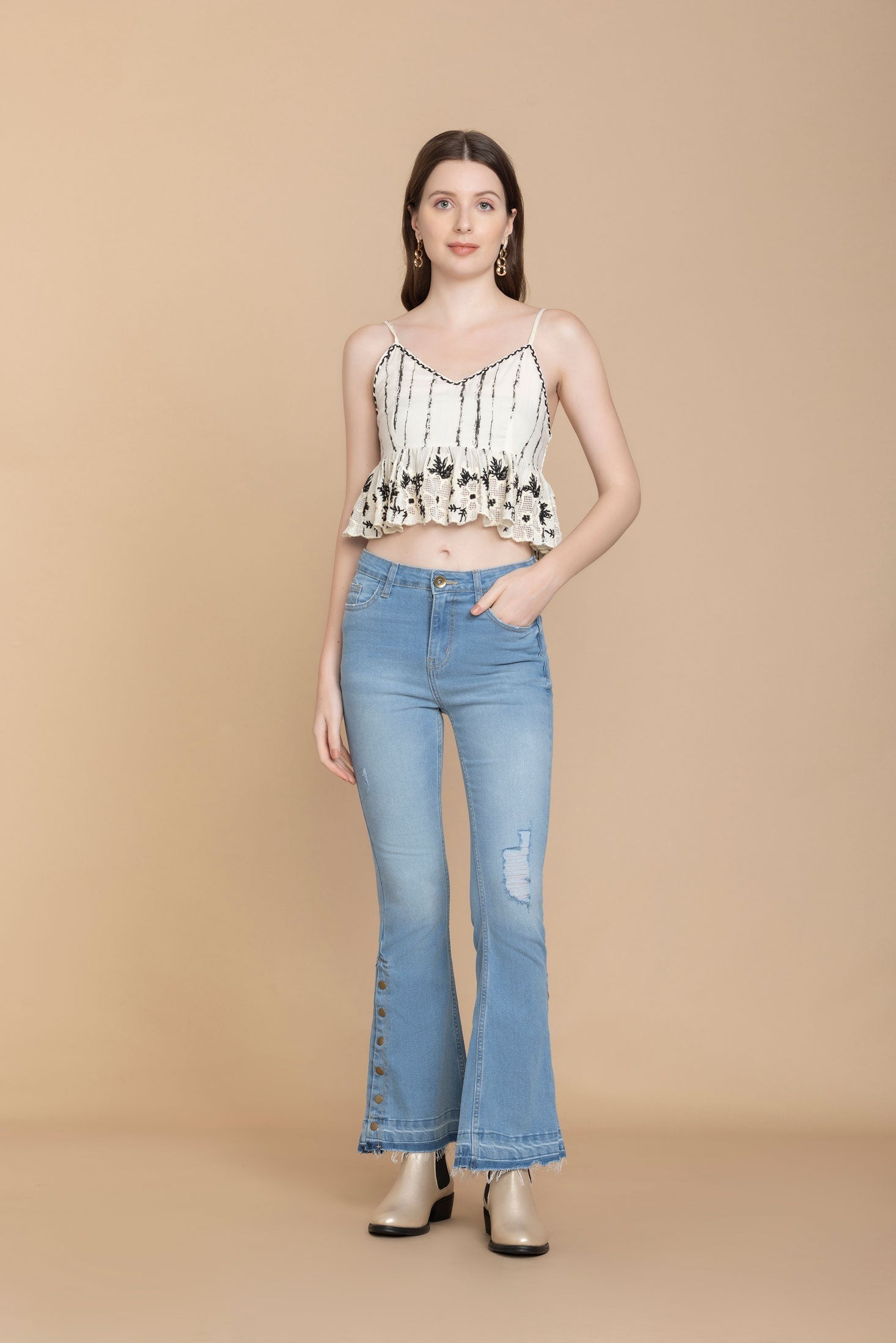 Bohera  Joanie Embroidered Bustier Top