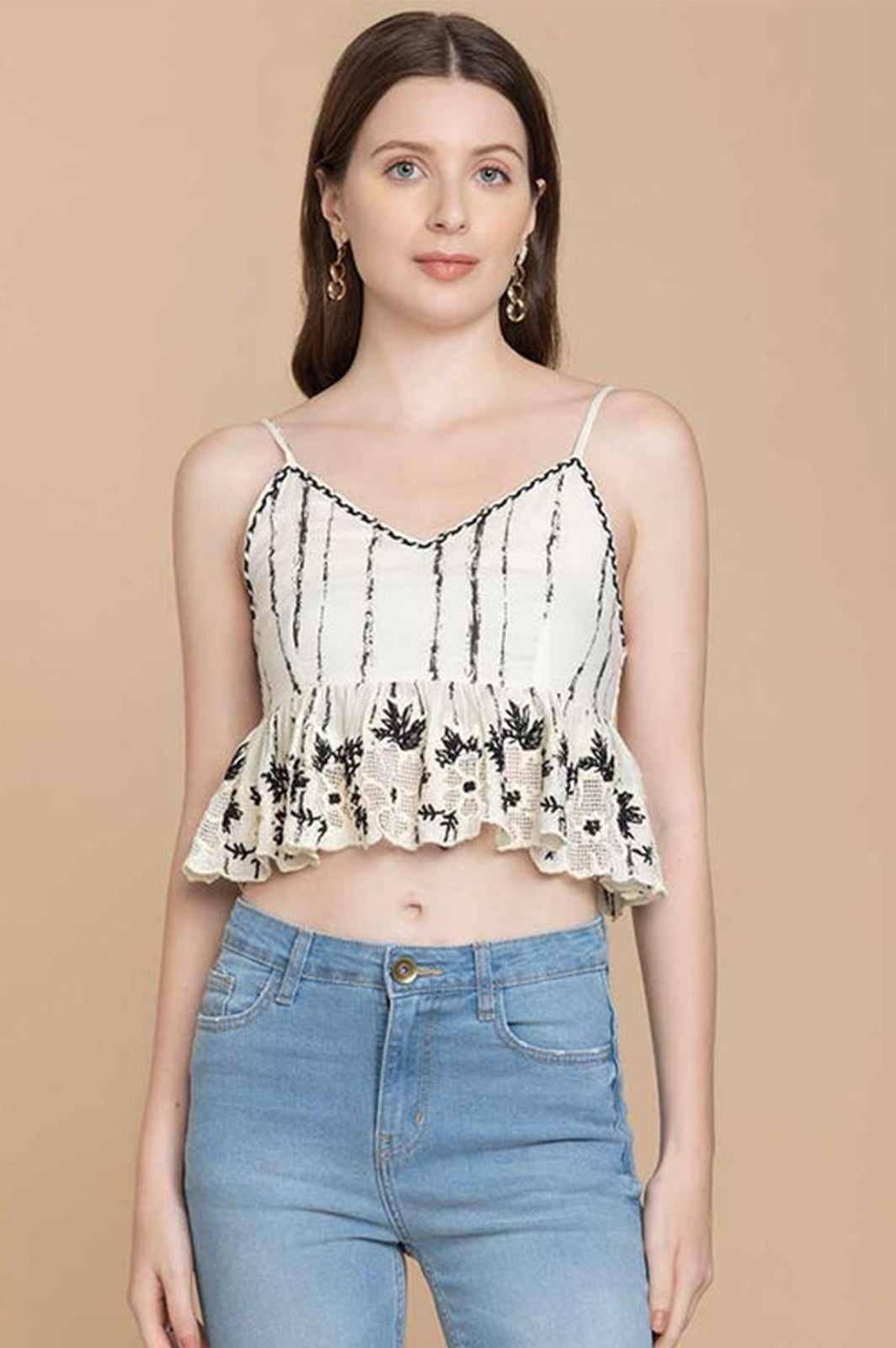 Bohera  Joanie Embroidered Bustier Top