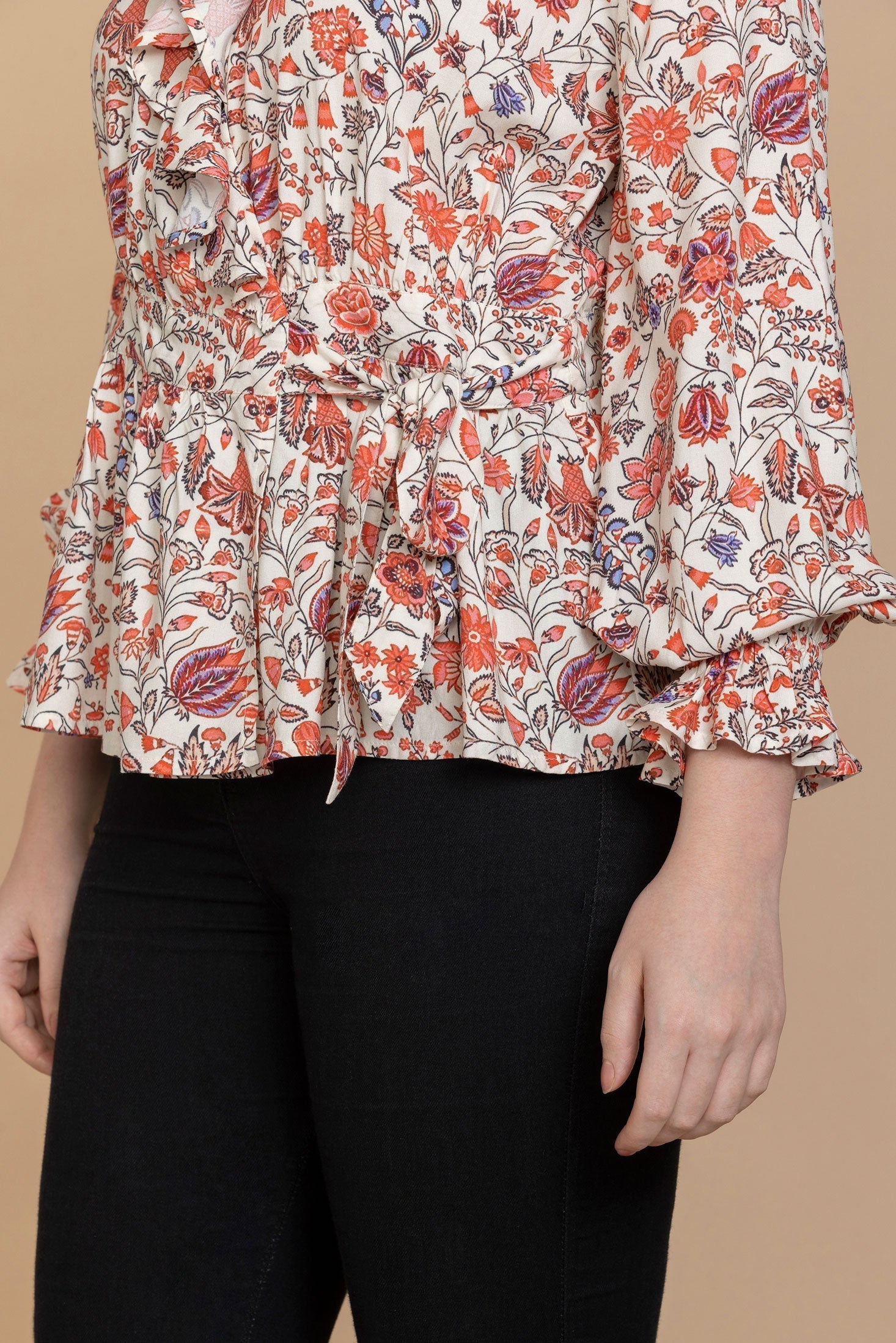 Bohera  Priscilla Wrap-Style Floral Top