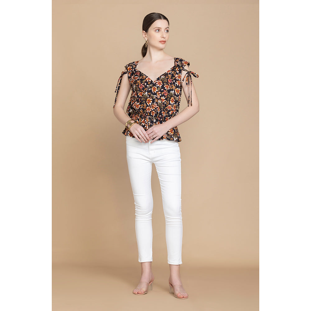 Bohera Noelle Wrap-Style Sleeveless Top with Ties