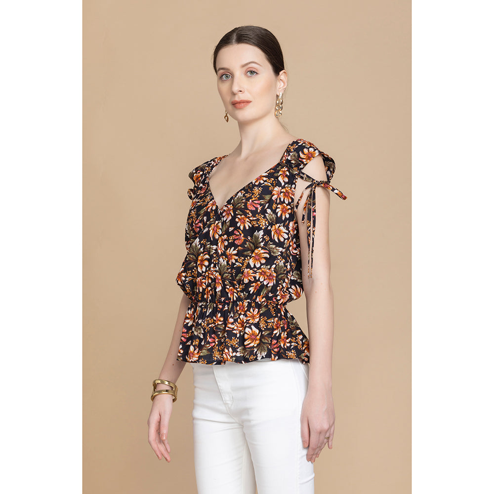 Bohera Noelle Wrap-Style Sleeveless Top with Ties