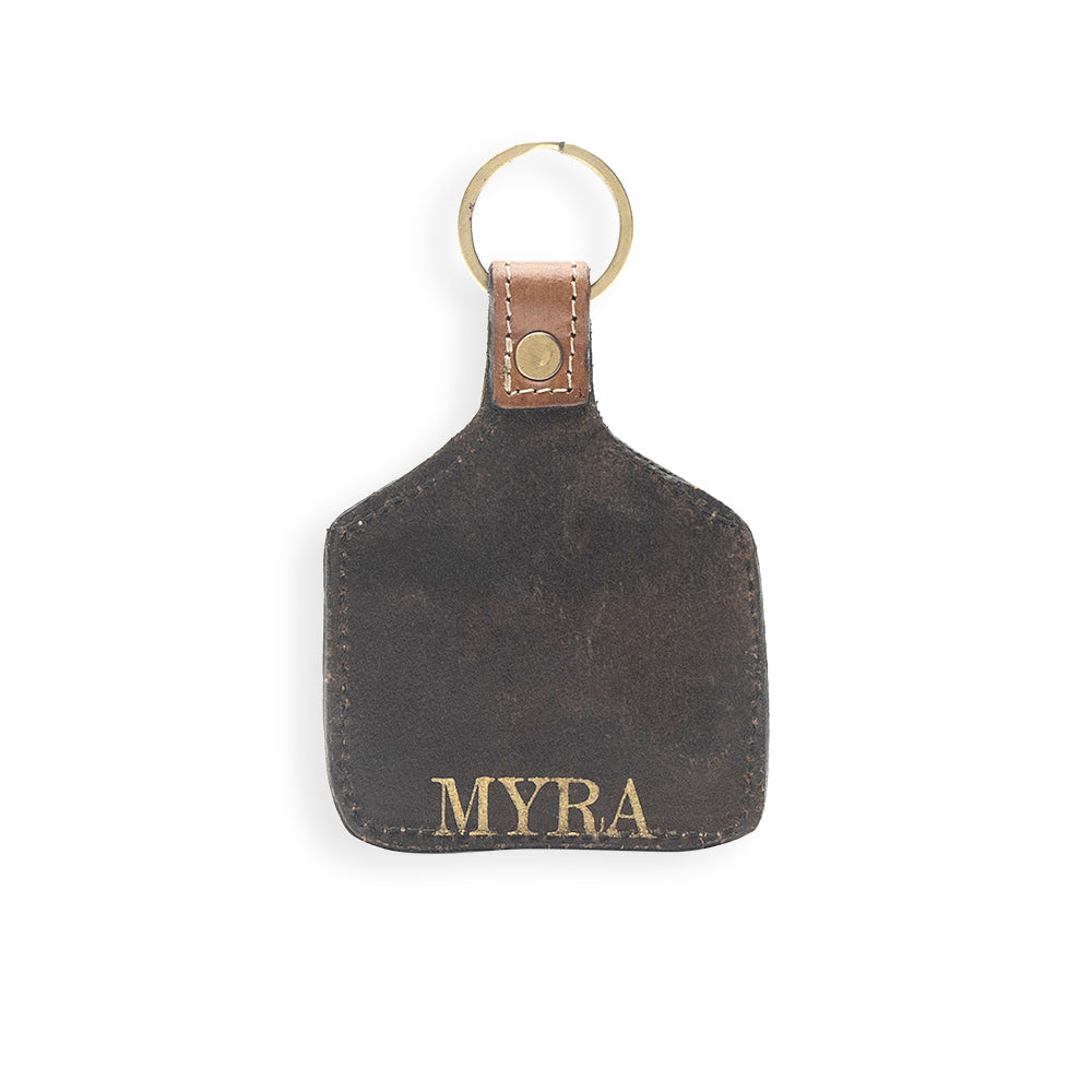 In My Morning Hand-tooled Leather Key Fob